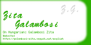 zita galambosi business card